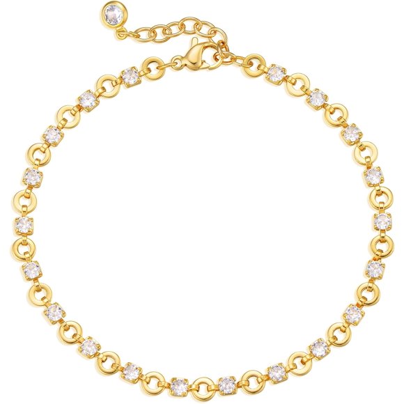 Gold Chain Bracelet For Women 14K Gold Plated Dainty Bracelets With Adjustable Chain Cute Bracelet Gold Trendy Jewelry[J3421]