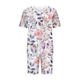 thumbnail image 5 of Enjoytime Travel Sets for Women 2 Piece Print Short Sleeve Tops with Shorts Lounge Sets Summer Casual Plus Size Set, 5 of 5