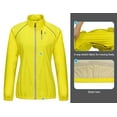 thumbnail image 4 of Little Donkey Andy Women's Lightweight Waterproof Cycling Stretch Jacket, Ultralight Windbreaker, Packable Lemon Size M, 4 of 7