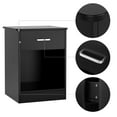 thumbnail image 4 of Homfa Nightstand with Drawer，2 Tier Beside Table End Table，Modern Night Stand for Bedroom Living Room, Black, 4 of 9