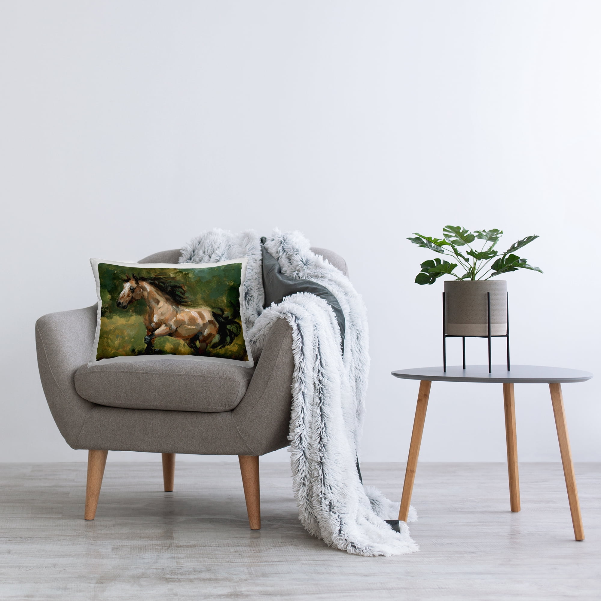 Stupell Industries Brown Mare Painting Decorative Printed Throw Pillow Design by Victoria Barnes .