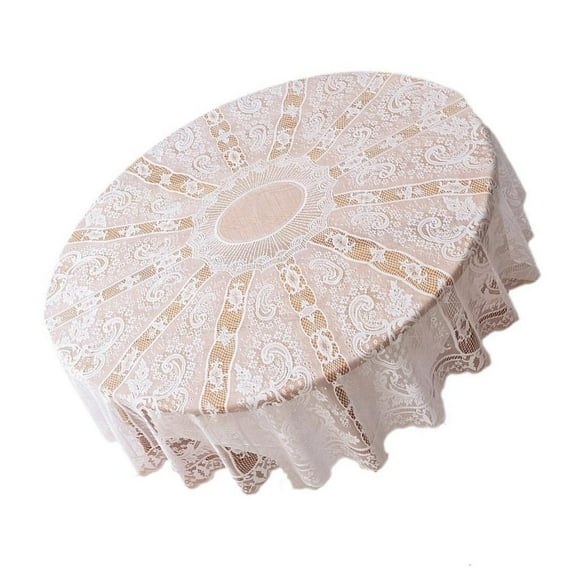 70inch Round Table White Lace Tablecloth Home Beautification Holiday Wedding
