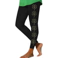thumbnail image 2 of Clover Outline Print High Waisted Leggings for Women Stretchy Yoga Trousers Tummy Control Sports Bottoms St. Patrick's Day Activewear, 2 of 6