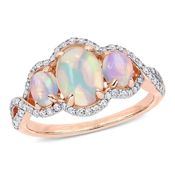 Everly Women's Opal 10k Rose Gold Ring