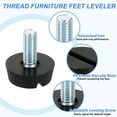 thumbnail image 3 of 20 paquetes de niveladores de pies de muebles con rosca M6, tornillo ajustable de 21x15, negro, 3 of 6