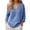 Blue#9527, variant on CONZONE Womens Summer Linen T-Shirts Long Sleeve T Shirts for Women Casual Crew Neck Solid Color Lightweight Tees Soft Cozy Dailywear