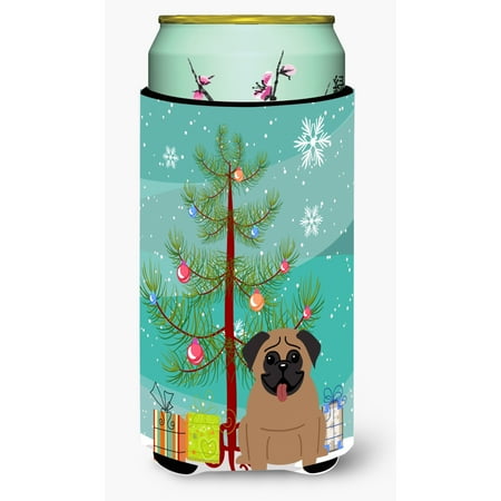 

Carolines Treasures BB4130TBC Merry Christmas Tree Pug Brown Tall Boy Beverage Insulator Hugger Tall Boy multicolor