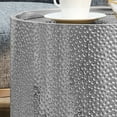 thumbnail image 5 of Noble House Ezequiel Modern Hammered Iron Round Accent Table, 2 Pack, Silver, 5 of 7