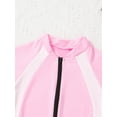thumbnail image 6 of TSSOE Girls Boys One-Piece Short Sleeve Zippered Shorty Wetsuit Swimsuit Rashguard Sun Protection Pink 8, 6 of 7