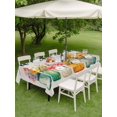 thumbnail image 4 of Outdoor Tablecloth with Umbrella Hole for Patio/Picnic/Party/Camping, Spring Botanical Waterproof Table Cloth Rectangle Table Cover Washable, Watercolor Flower Vises Floral Beige (60"x 84"), 4 of 9