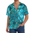 thumbnail image 1 of Fotbe Square Glass Mosaic Camisa Estampada de Manga Corta para Hombre, Casual de Verano, Estilo Playero, Sin Arrugas-Medium, 1 of 5