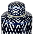 thumbnail image 5 of CC Home Furnishings Small Geometric Round Lidded Jar - 13.75" - Blue and White, 5 of 7