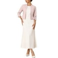 thumbnail image 2 of INSPIRE CHIC Women's Collarless Blazer Open Front Short Sleeve Evening Formal Cardigan Jacket M Pink, 2 of 5