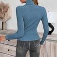 thumbnail image 4 of ZJXFGS Long Sleeve Fitted Womens Tops Womens Turtleneck Long Sleeve Winter Tops Women Womens Winter Base Layer Basic Long Sleeve Shirts For Women Thermal Undershirt For Women Basics Womens Clothing, 4 of 8
