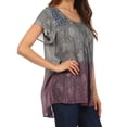 thumbnail image 4 of Sakkas Lisa Embroidered Ombre Blouse - Grey - One Size, 4 of 4
