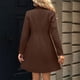 thumbnail image 4 of AUNVITO Women's Casual Warm Stand Collar Button Front Belted Pocket Long Sleeve Jacket Coat, 4 of 9