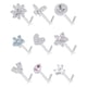 thumbnail image 1 of silver Stud De Nariz De Circón De Acero Inoxidable En Forma De L Elegante Y Simple De 9 Piezas - Dorado, 1 of 5