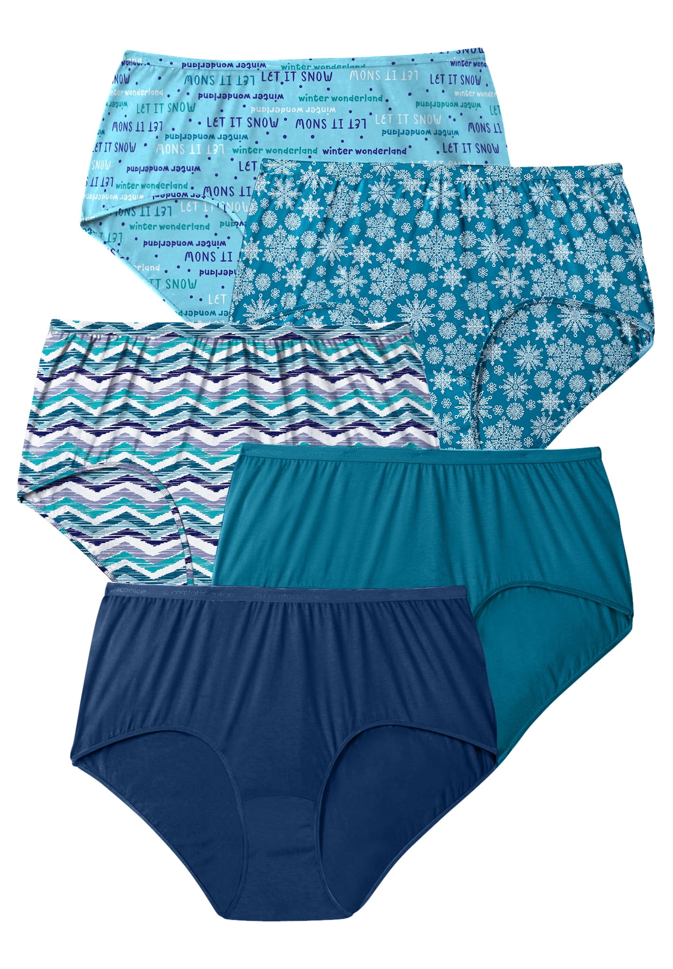 Comfort Choice Comfort Choice Women's Plus Size 5Pack Pure Cotton