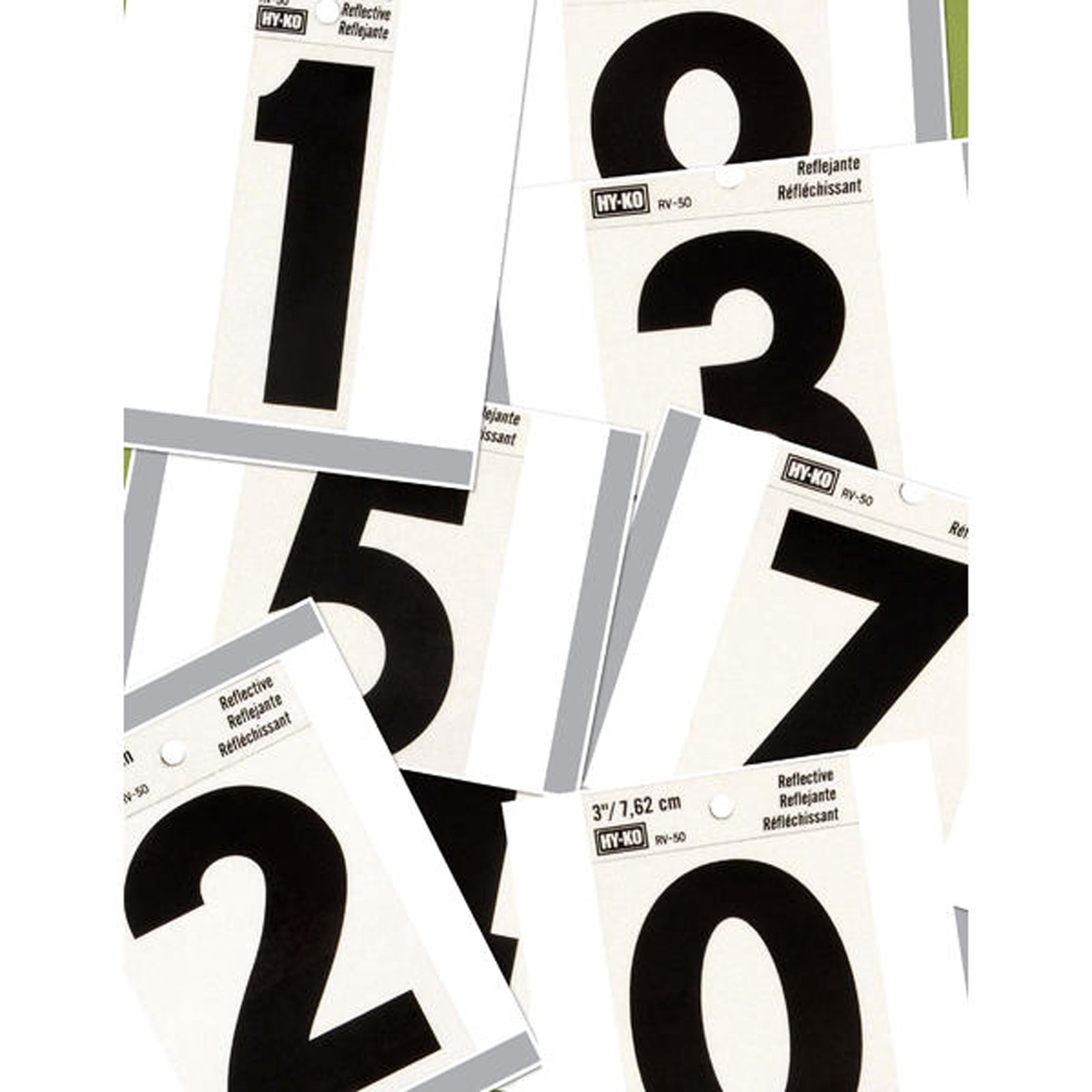 (2 pack) Hy-Ko 3-inch Reflective Vinyl Number 7, Self-Adhesive, Weather-Resistant
