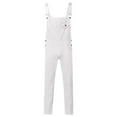 thumbnail image 6 of Rbaofujie Mens Cargo Pants with Pockets Mens Jeans Wash Overall Jumpsuit Streetwear Pocket Suspender Pants Trousers White, 6 of 6
