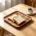 thumbnail image 5 of Solid Wood Rectangular Tea Tray - Multi-Purpose Serving Platter with Raised Lip for Cups, Snacks, Vanity, and Home Decor Brown, 5 of 6