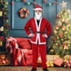 thumbnail image 4 of Traje de Papá Noel para hombre de 5 piezas con sombrero Cinturón de barba Traje de Papá Noel para adultos Pub Crawl, 4 of 5