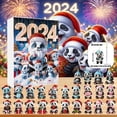 thumbnail image 3 of Countdown Sets 2D Christmas Home Panda Ornaments With Santa Hat Holiday Advent Calendar Tree Decorations 2024 Christmas Tree Set, 3 of 7