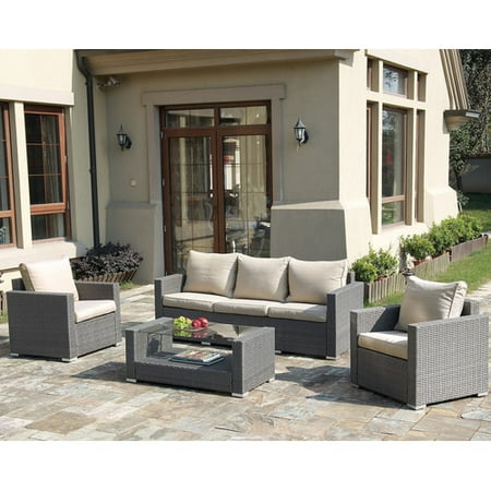 JB Patio 4 Piece Sofa Set with Cushions