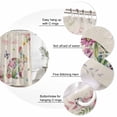 thumbnail image 3 of Easter Bunny Bathroom Shower Curtains with 12 Hooks Waterproof Shower Curtain for Stalls and Bathtubs Spring Flower Daisy Tulips Vintage Leaves Decorative Bathroom Privacy Curtain 36x78 Inches, 3 of 9