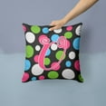 thumbnail image 2 of Letter U Initial Monogram - Polkadots and Pink Fabric Decorative Pillow, 2 of 4