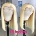 thumbnail image 5 of Queenking Hair 13X4 Lace Front Human Hair Wigs Straight 150% Platinum Blonde 613 Bob Wigs Brazilian Hair Preplucked, 5 of 6