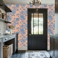 thumbnail image 3 of Cottagecore Peel and Stick Wallpaper 17.7in x 9.8ft Vintage Blue Floral Peach Gingham Contact Paper Vinyl Waterproof Self Adhesive Wall Paper for Bedroom Shelf Cabinet Renter Friendly, 3 of 8