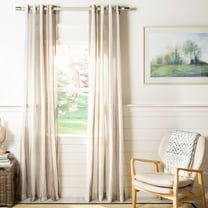 SAFAVIEH Tallie Striped Grommet Curtain Window Panel, 52" x 96", Beige