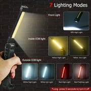 1000 Lumen Rechargeable Flashlights, Kepeak 2 Pack COB Work Lights with Magnetic Base, 7 Modes