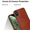 thumbnail image 6 of Wallet Case Designed for iPhone XS Max, Classic Slim 2 Credit Card Holders Lychee Texture Synthetic PU Leather Anti-shock Lightweight Phone Case Cover for iPhone XS Max, Brown, 6 of 6