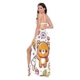 thumbnail image 3 of Women's Beach Swimsuit Cover Ups Bathing Suit Coverups Bikini Wrap Dress for Swimwear Cute Bear with Sweet and Dessert, 3 of 7