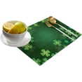thumbnail image 2 of St. Patricks Day Lucky Clovers Placemats Set of 4, Rustic Vintage Farm Wood Cotton Linen Heat Resistant Table Mats Washable Spring Holidays Decorations for Kitchen Dining Table Green Spring Holiday, 2 of 6