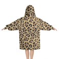thumbnail image 2 of Brown and Black Leopard Print Blanket Hoodies for Kids 6-13YR Oversize Wearable Blanket Hoodies for Boys Girls Teens, 2 of 7