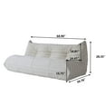 thumbnail image 5 of Magic Home Modern Sectional Sofa Togo Sofa Lazy Sofa Foam Couch Floor Sofa for Bedroom,Living Room,Apartment and Small Space,Three Seat Sofa,Beige, 5 of 10