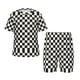 thumbnail image 1 of Fotbe Black and White Checkerboard Pijama Estampada de 2 Piezas para Niños – Ropa de Dormir de Manga Corta Cómoda para Niños y Niñas, Camiseta y Shorts de Algodón-Small, 1 of 6