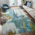 thumbnail image 6 of Arogan Modern Abstract Washable Rug for Living Room, Bedroom, Dining Room, Children's Playroom, Blue, 6' x 9', 6 of 7