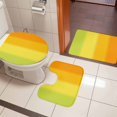 thumbnail image 5 of Colorful Gradient Bathroom Rugs Set Green Yellow Orange Ombre Striped Modern Non Slip Absorbent Soft Bath Mats 3 Piece Set with Bathroom Rug, U-Shaped Floor Mat, Toilet Seat Cover Large Size, 5 of 9