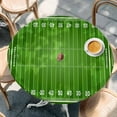 thumbnail image 2 of Rugby Sport Round Tablecloth, Fitted Table Cover with Elastic for 45"-54" Round Tables, American Football Field Stadium Table Cloth Outdoor Indoor Dinning Party Waterproof Tablecloths, 2 of 7