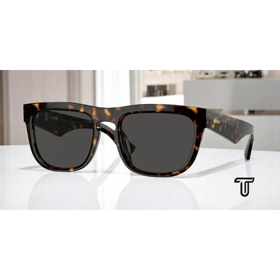 Burberry BE 4431U Acetate Mens Square Sunglasses Black 56mm Adult