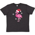 thumbnail image 3 of Inktastic Christmas Holiday Cute Flamingo Youth T-Shirt, 3 of 5
