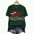 thumbnail image 5 of UngA Christmas Womens Shirts Funny Merry Xmas Holiday Short Sleeve Tee Tops Christmas Tshirts Shirts for Women Dark Green,L, 5 of 6