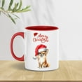 thumbnail image 3 of Merry Christmas Chihuahua Santa Hat Xmas Tree Winter Holiday 11oz Accent Two-tone Mug Dog Lover Gifts Idea Coffee Tea Cup - 01013, 3 of 5