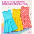 thumbnail image 5 of MISS POPULAR Girls 3 Pack Tank Skater Dress Soft Cotton Cute Designs Spring Summer | Sizes 4-16, 5 of 7