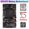 thumbnail image 2 of Placa base para minería BTCX79 H61 con CPU E5 2630 + ventilador + cable de interruptor, compatible con DDR3, gráficos 3060, 3070 y 3080, color negro, 2 of 5