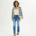 thumbnail image 4 of Women's Draper James Chunky Crewneck Cardigan Color: Black White Stripe Size: X LARGE, 4 of 4
